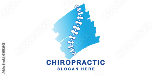 Chiropractic logo with stroke modern style premium vector