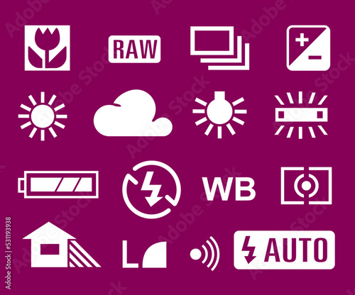 camera photography logo icon vector template
