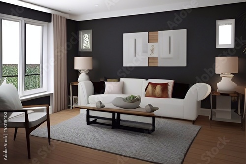 design modern living room with frames  © MASOKI