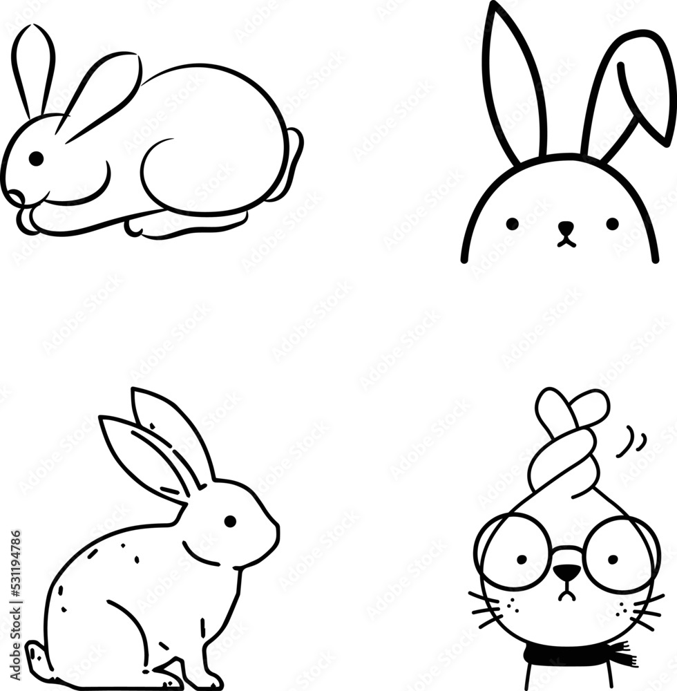 Fototapeta premium set of rabbits