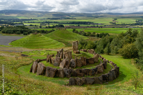 the multiverse stone circle and hill in the Crawick Multiverse in Dumfries and Galloway photo