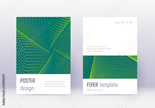 Minimalistic cover design template set. Green abst