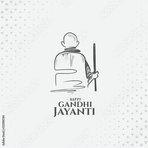 Hand drawn mahatma gandhi sketch for gandhi jayanti