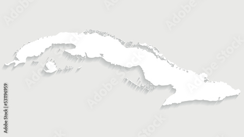 Simple white Cuba map on gray background, vector, illustration, eps 10 file