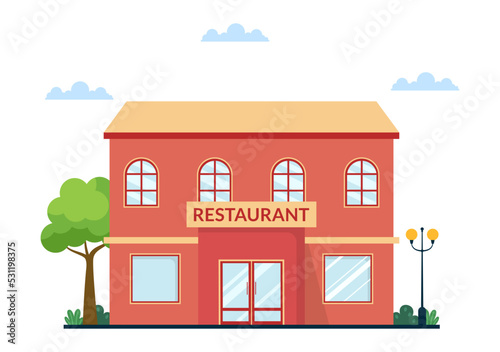 Restaurant Rating Review Template Hand Drawn Cartoon Flat Illustration with Customer Feedback, Rate Star, Expert Opinion and Online Survey