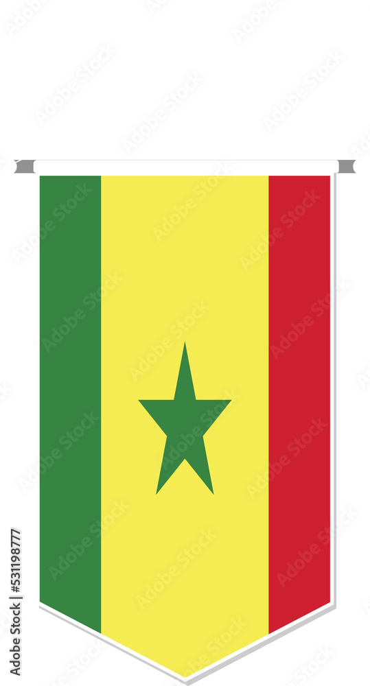Senegal flag in soccer pennant, various shape. Senegal flag in soccer pennant, various shape.
