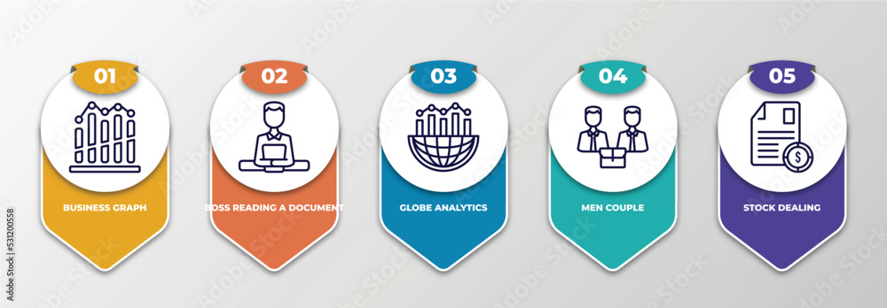 Fotografia infographic template with thin line icons