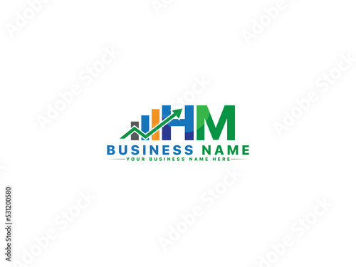 Simple HM Finance Logo, Commercial Hm mh Logo Letter Vector For Your Business Marketing