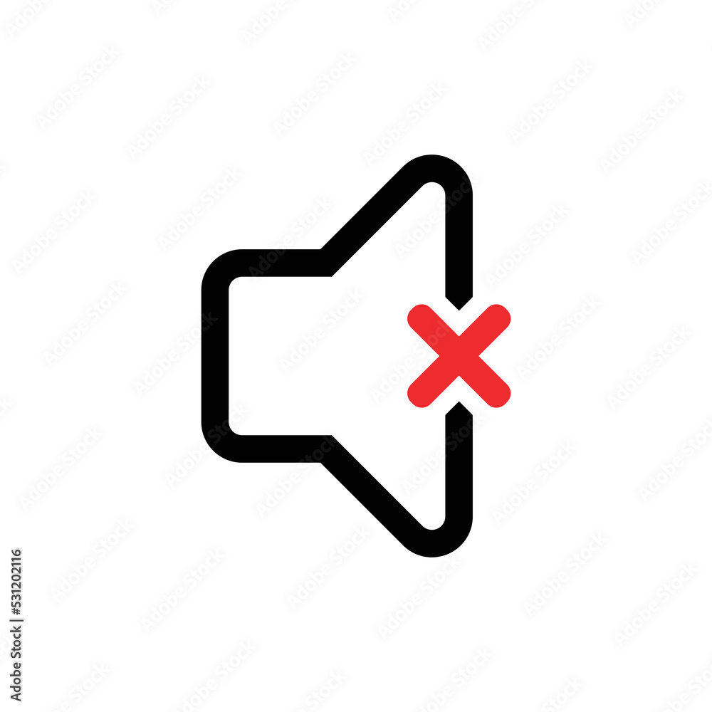 Speaker sound mute icon symbol illustration Speaker sound mute icon symbol illustration