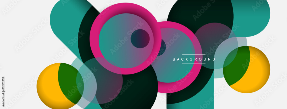 Vector round shapes circles minimal geometric background. Vector illustration for wallpaper banner background or landing page Vector round shapes circles minimal geometric background. Vector illustration for wallpaper banner background or landing page