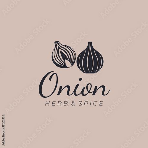 onion vintage logo illustration vector design