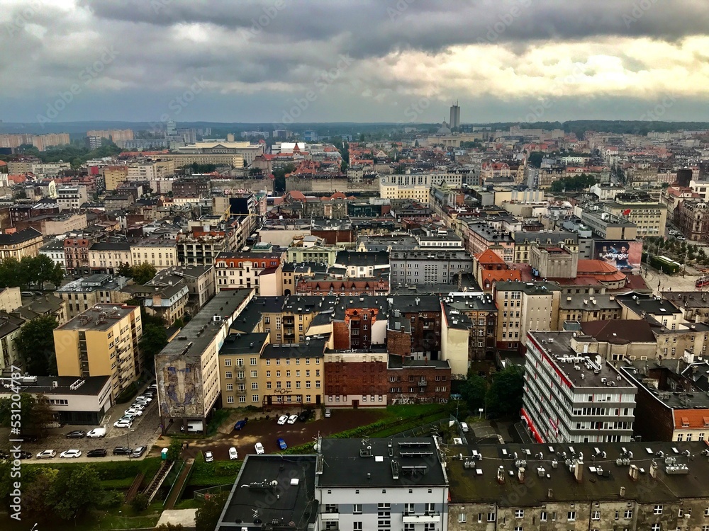 Obraz premium Kattowitz / Katowice von oben