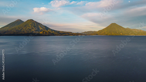 Atitlan lake and volcanoes 