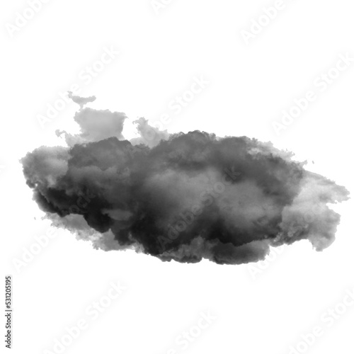 Black smoke cloud isolated over transparent background png illustration