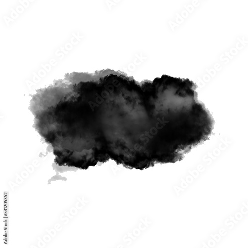 Black smoke cloud isolated over transparent background png illustration