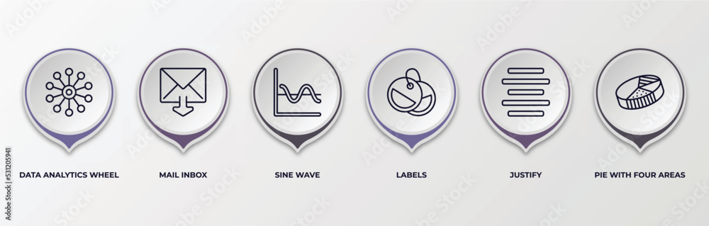 infographic template with outline icons. infographic for user interface ...