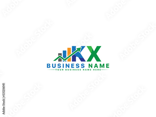 Premium Financial KX Logo Image, Unique Kx xk Logo Letter Vector Colorful Icon Design For Bank Agent photo