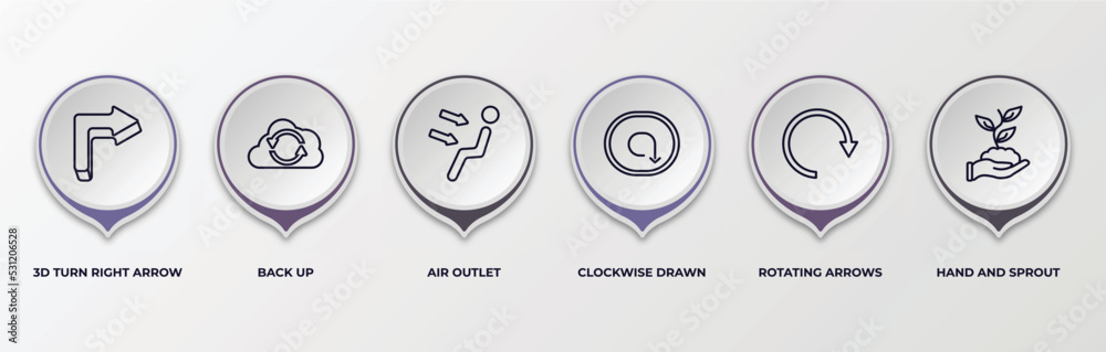 infographic template with outline icons. infographic for user interface ...