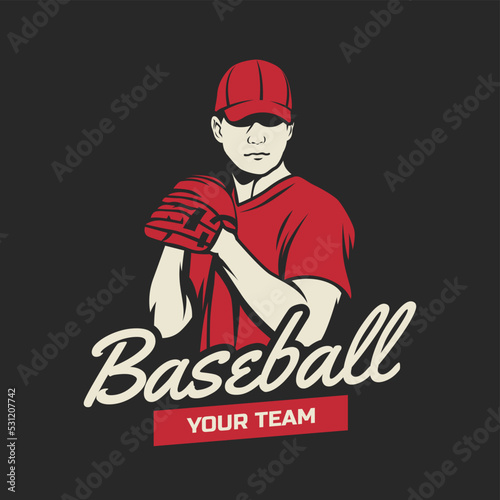 Baseball logo isolated. Baseball badge logo design template. Sport team identity icon, vector illustration