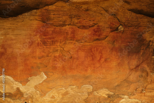 Obraz na płótnie Australian Aboriginal Cave and Wall Paintings taken in the Central Coast, New South Wales, Australia w salonie