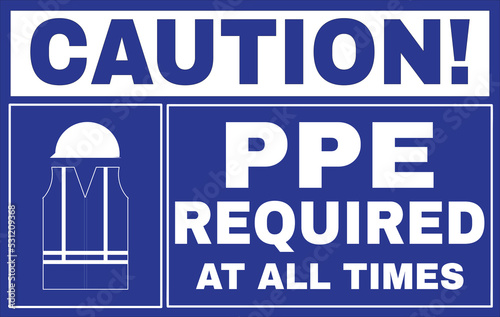 Ppe required warning sign vector