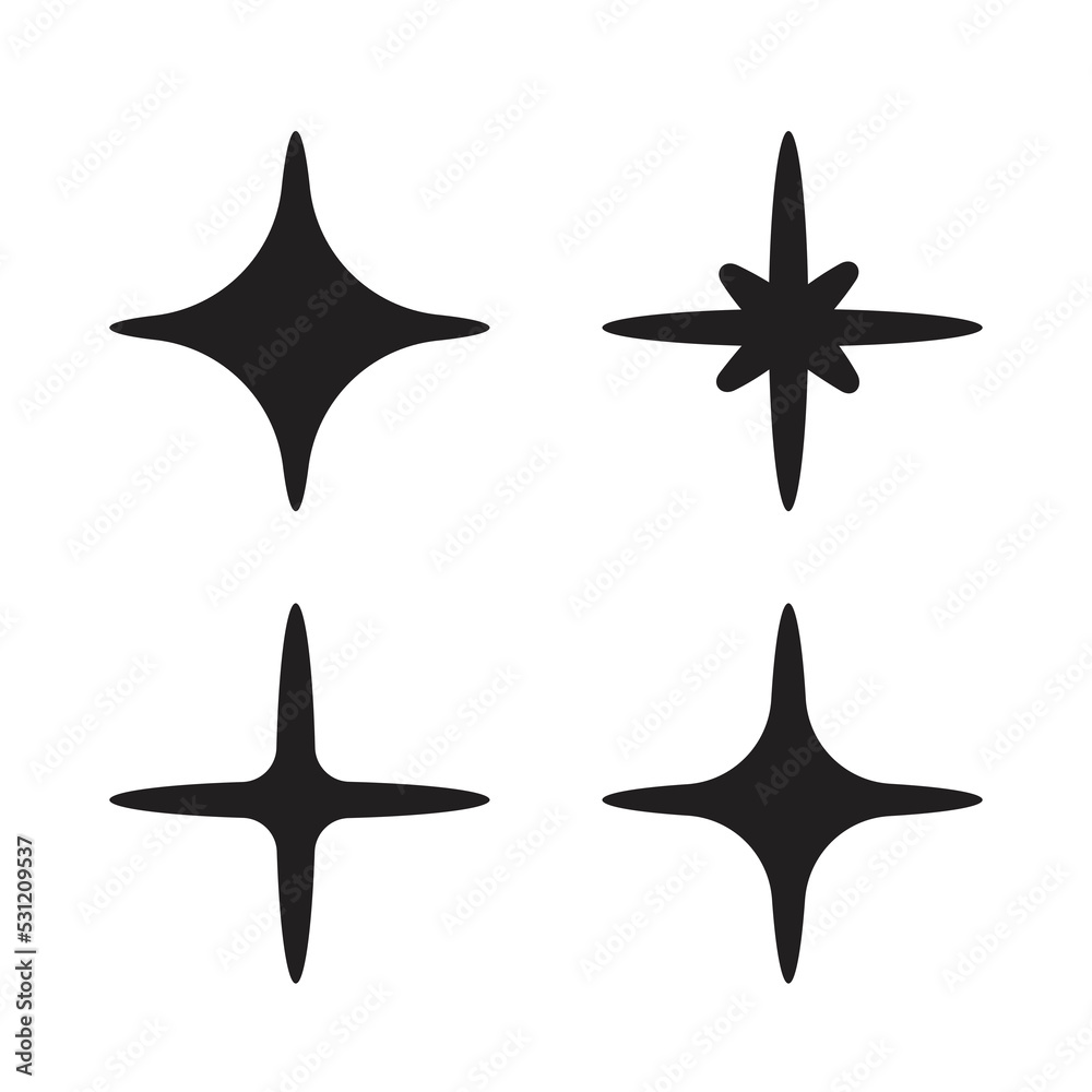 Obraz premium simple stars sparkle icon vector illustration