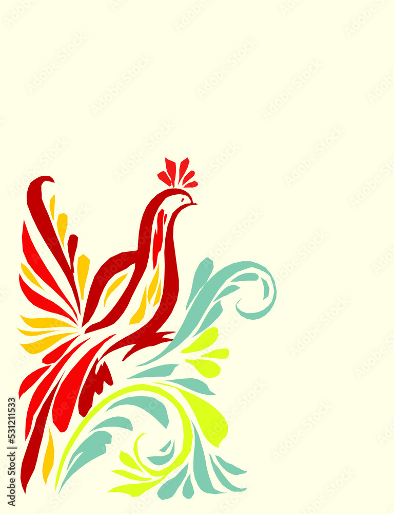 Fototapeta premium illustration of a rooster