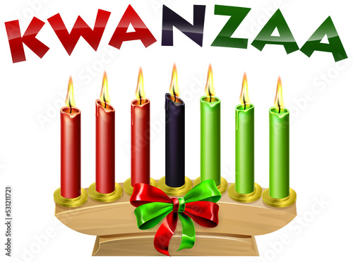 A Kwanzaa candles decoratio...