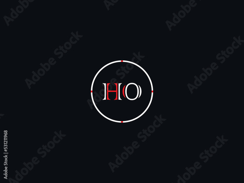Colorful HO oh Logo Icon, Simple Ho Circle Logo Letter Design For Your Luxury Or Fashion Brand