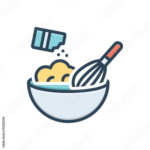 Color illustration icon for backing 