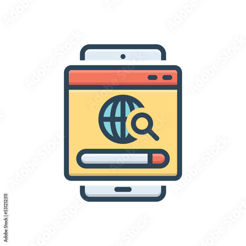 Color illustration icon for browsing