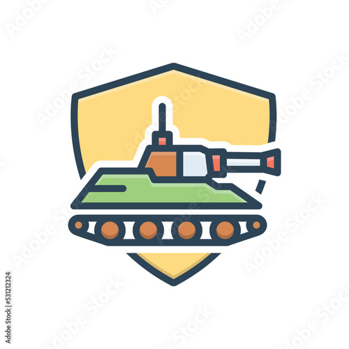 Color illustration icon for defence