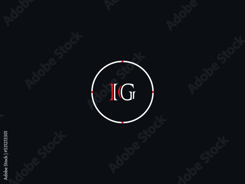Minimalist IG Logo Letter, Circle Ig gi Letter Logo Icon Vector Image Design With Unique Circle For Any Type Of Business