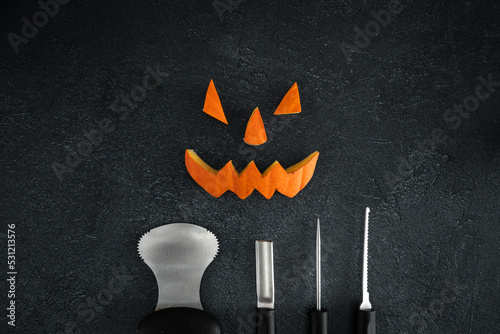 Fotografija Halloween pumpkin cut out pieces