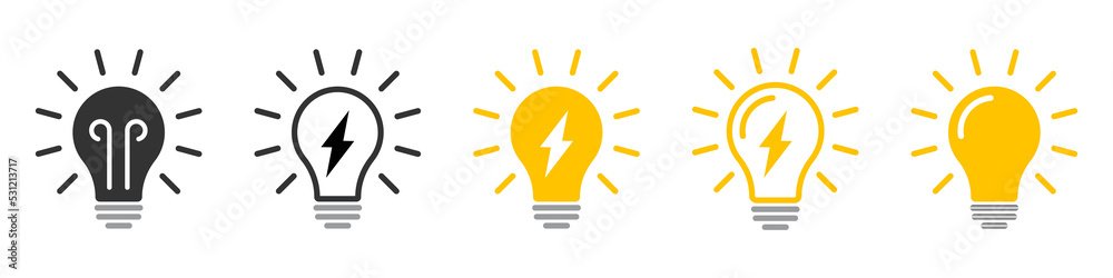 Bulb line icon collection. Idea lamp icon set. Bulb line icon collection. Idea lamp icon set.