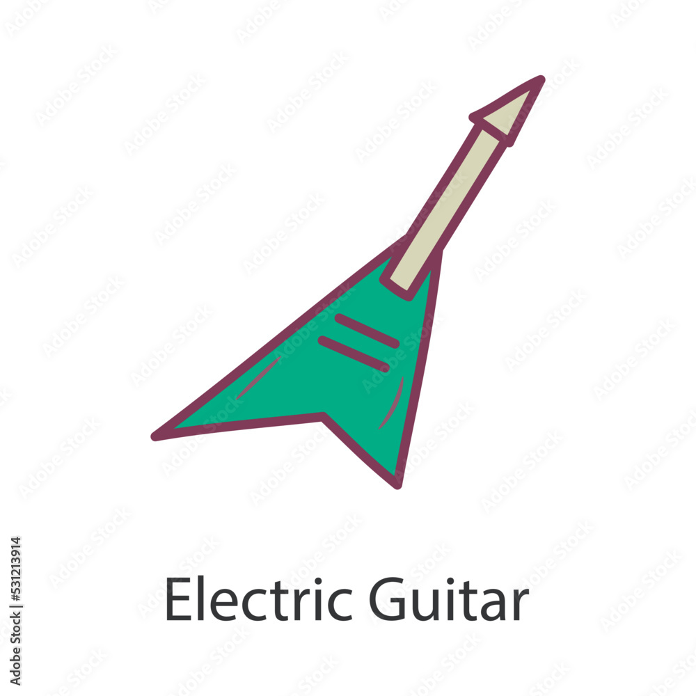Electric Guitar Filled Outline Icon Design illustration. Music Symbol on White background EPS 10 File Electric Guitar Filled Outline Icon Design illustration. Music Symbol on White background EPS 10 File