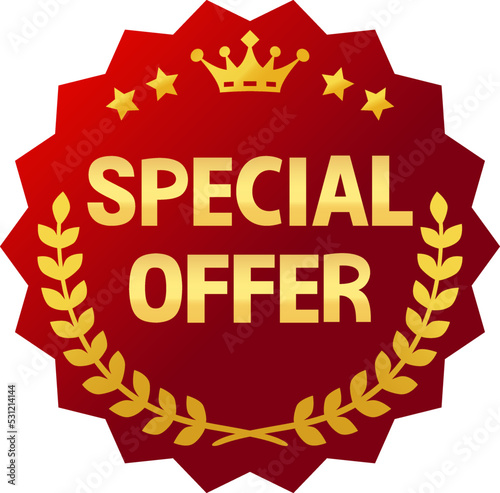SPECIAL OFFERの華やかな赤いアイコン