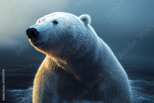 Obraz na płótnie Polar bear on iceberg on drift ice in Antarctica nature habitat