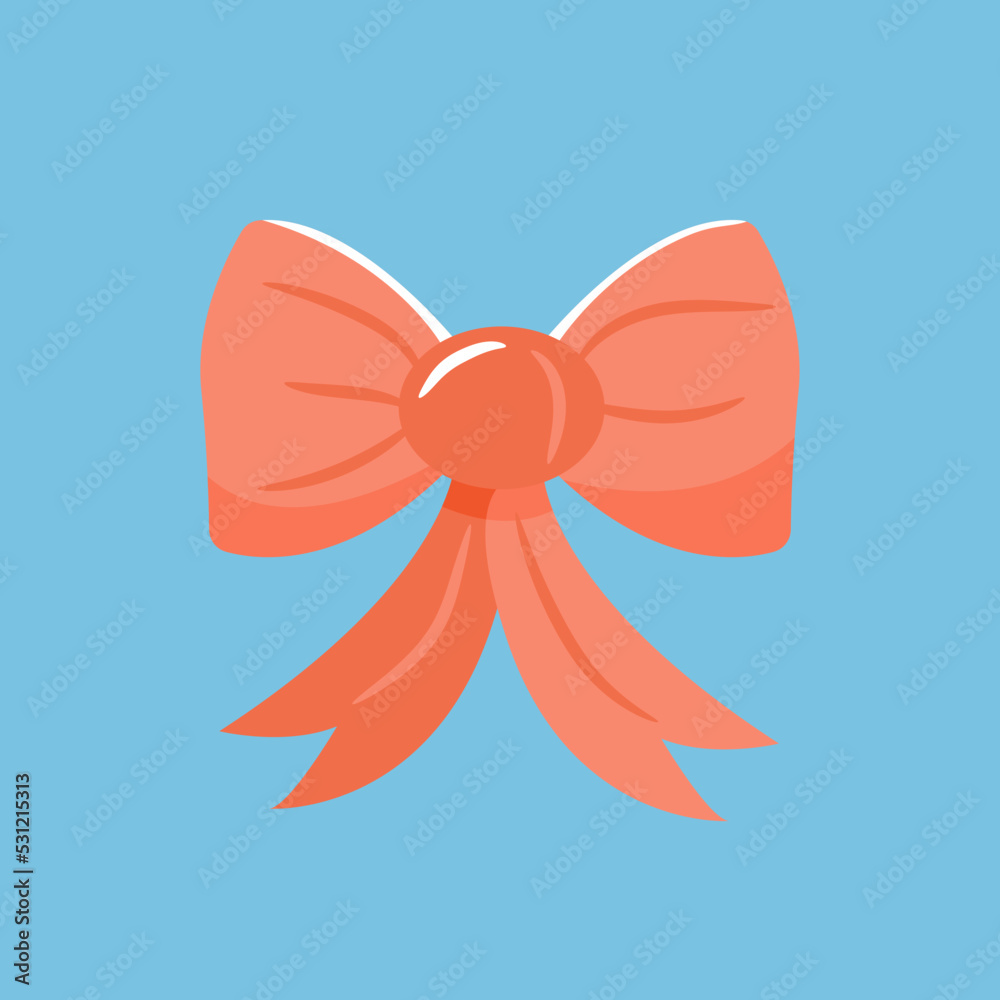 Red bow isolated on cartoon-style background. Vector New Year's Christmas illustration. Red bow isolated on cartoon-style background. Vector New Year's Christmas illustration.