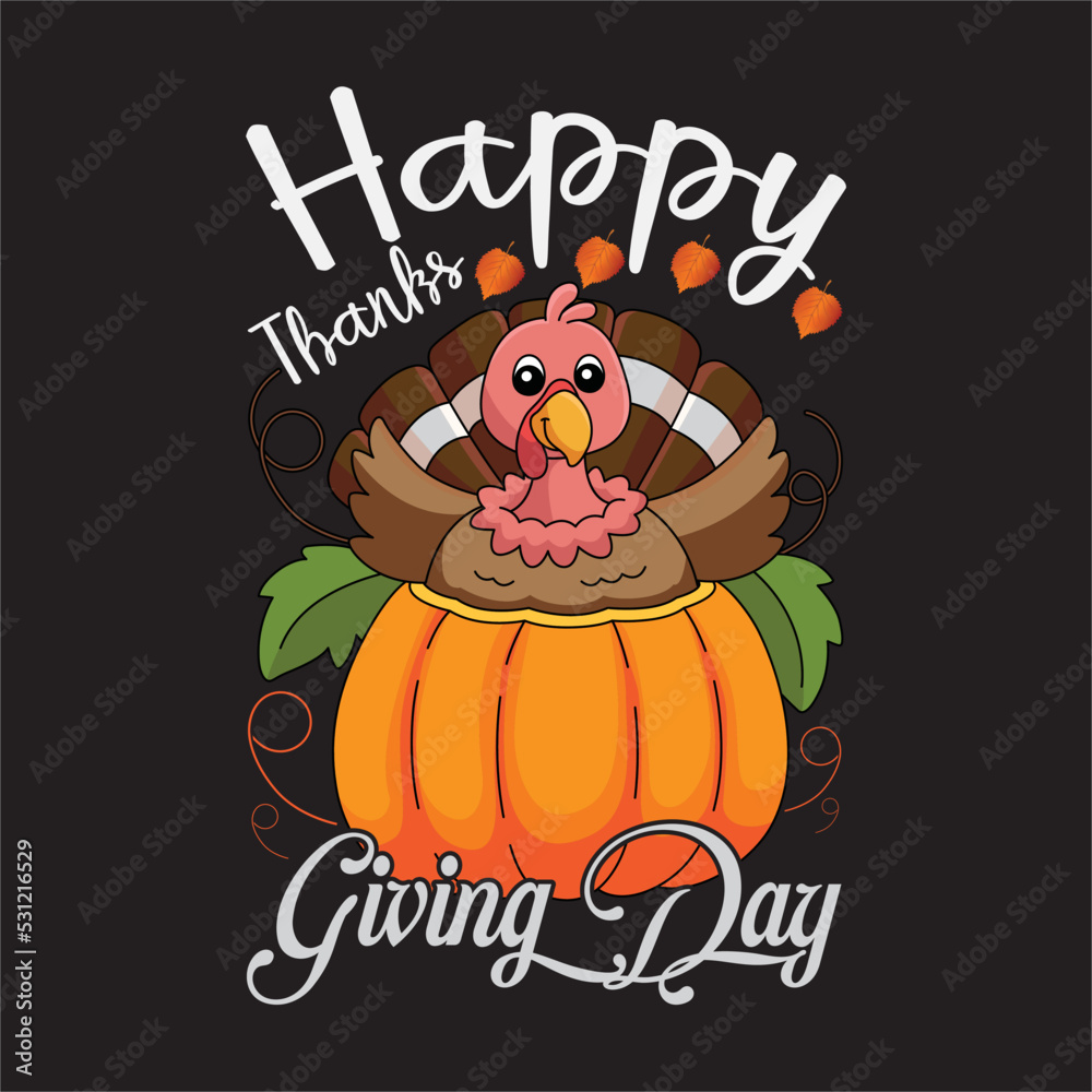 best happy thangs giving t shirt design vector