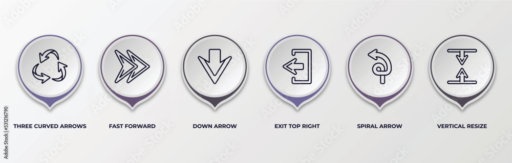 infographic template with outline icons. infographic for arrows concept ...