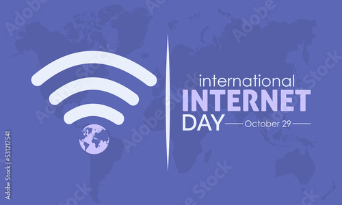 Vector illustration design concept of international internet day observed on october 29
