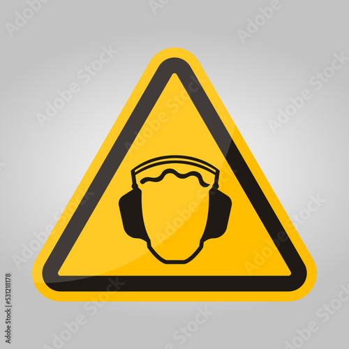 Hearing Protection Symbol Floor Sign