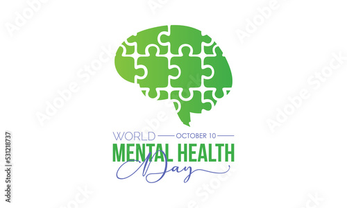 Vector illustration design concept of world mental health day observed on october 10
