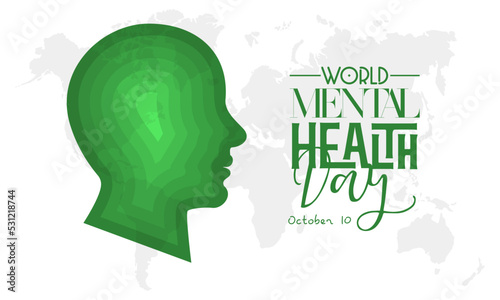Vector illustration design concept of world mental health day observed on october 10