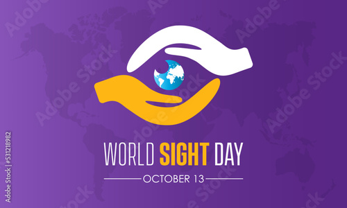 Vector illustration design concept of world sight day observed on october 13