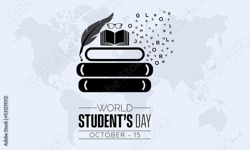 Vector illustration design concept of world students day observed on october 15