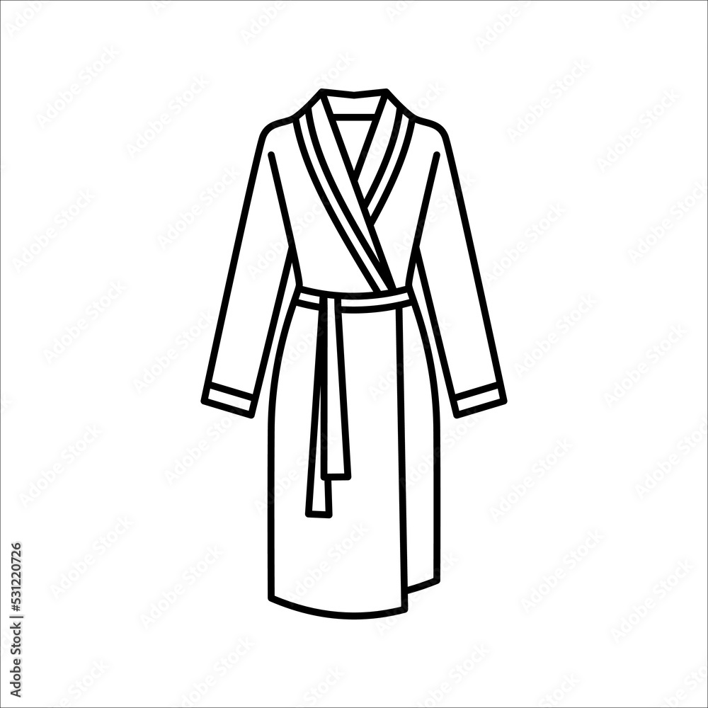 bathrobe icon. housecoat icon. bathroom sign. vector illustration on white background