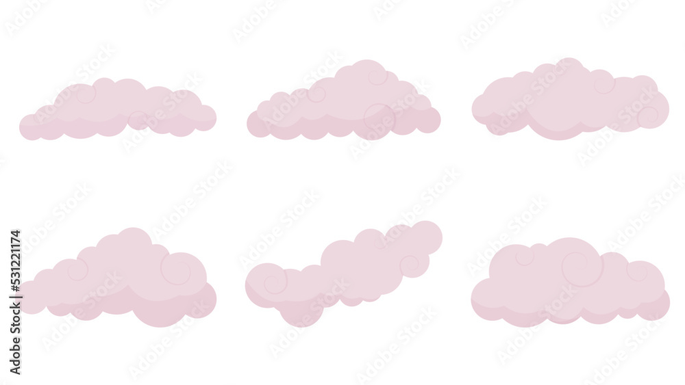 set of pink clouds
