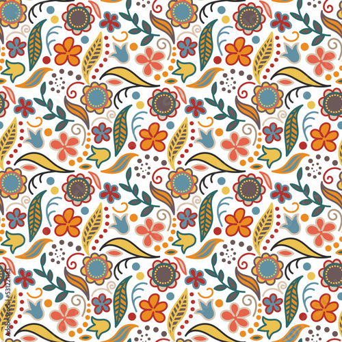 vintage seamless pattern with flowers